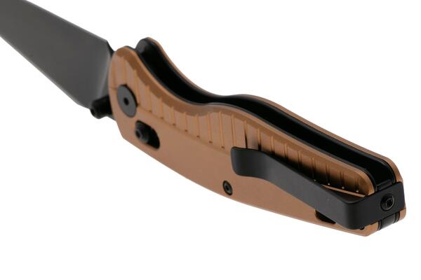 QPS Reptile 14C28N, nero, Manico: Alluminio champagne QS165-A2 - KNIFESTOCK