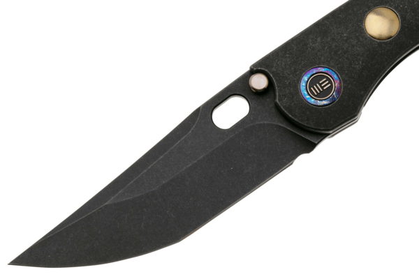 We Knife AttorBlack Titanium Integral Handle With Golden Titanium InlayBlack St - KNIFESTOCK