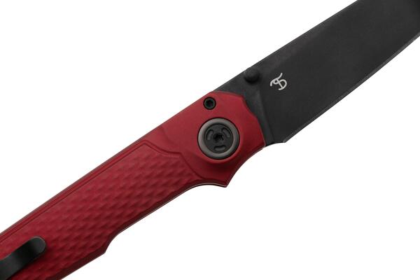 MKM MIURA – CPM Magnacut DSW bld - SOLID Red Alu hdl, BUTTON LOCK - REV. S/S CLIP MK MI-ARDB  - KNIFESTOCK