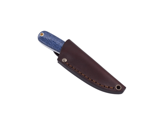 Brisa Brisa Necker 70 - Bluejeans micarta 12C27 Scandi Sheath Necker 70 Leather BR-011-66436-1549 - KNIFESTOCK