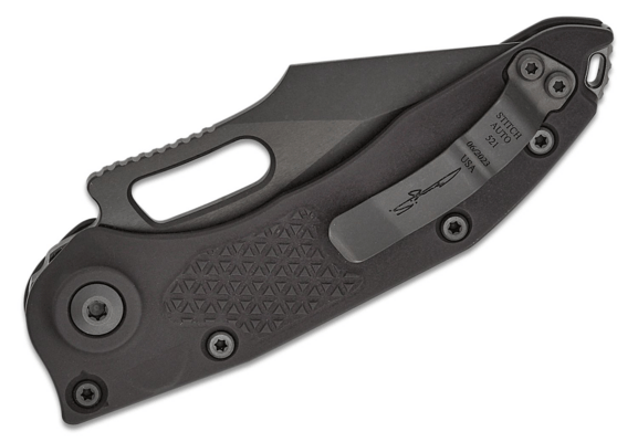 Microtech STITCH DLC BLADE &amp; HW F/S DEEP ENGRAVED SHADOW S 169-3DLCTSH - KNIFESTOCK