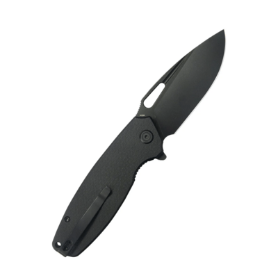 Kubey nôž Tityus Black G10, Blackwash 14C28N - KNIFESTOCK