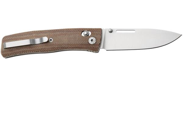 LionSteel NINI Folding knife M390 satin blade, full NATURAL Canvas handle NN1 CVN - KNIFESTOCK