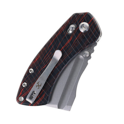 Kansept Korvid V Stonewashed D2 Red &amp; Black G-mascus TE2030V6 - KNIFESTOCK