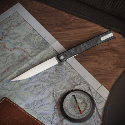 Ocaso Solstice Engraved Titanium + Satin / Topo Pattern 10ETS - KNIFESTOCK