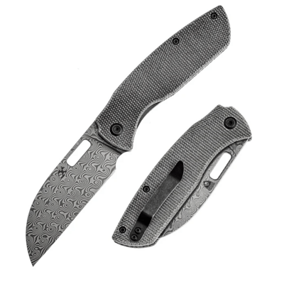 Kansept Convict Damascus Black Micarta K1023D1 - KNIFESTOCK