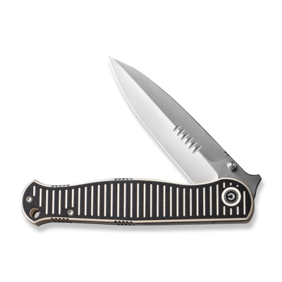 CIVIVI RS71 Milled Ivory / Black G10 HandleSatin Finished Nitro-V BladeLiner L - KNIFESTOCK
