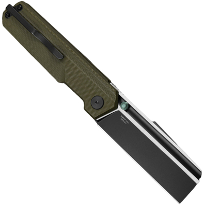 Bestech TARDIS D2 Black DLC +Satin G10 OD Green Liner Lock BG54C - KNIFESTOCK