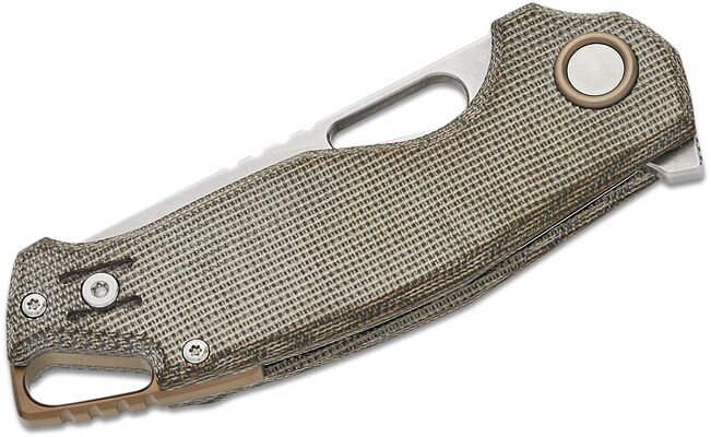 MKM VINCENT – MAGNACUT SW bld, GREEN CANVAS MICARTA hdl, S/S WIRE CLIP MK VCM-GC - KNIFESTOCK