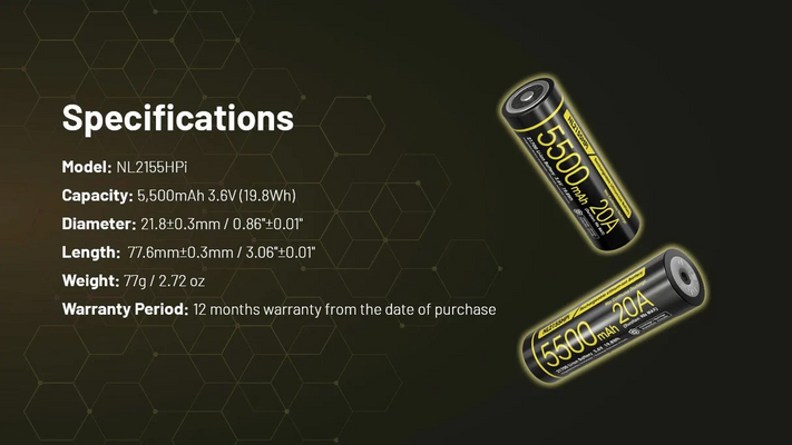 Nitecore Battery NL2155HPi - KNIFESTOCK