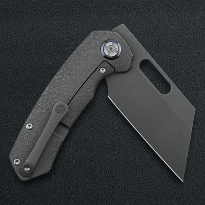 Kunwu Primo Stonewashed VANCRON Raindrop TC4 Titanium handle K710T-R1S - KNIFESTOCK