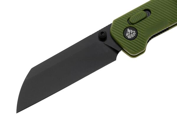 QPS Penguin Glyde 14C28N, nero, Manico: OD verde FRN QS130GL-B2 - KNIFESTOCK