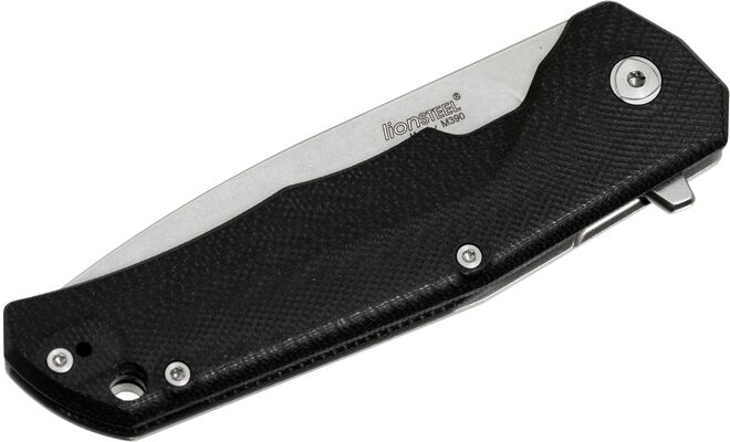 Lionsteel Folding knife M390 blade, BLACK G10 handle, IKBS, FLIPPER TRE GBK - KNIFESTOCK