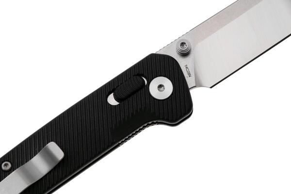 QPS Penguin Glyde 14C28N, finitura a 2 toni stonewash - satinata, Manico: FRN Nero QS1 - KNIFESTOCK