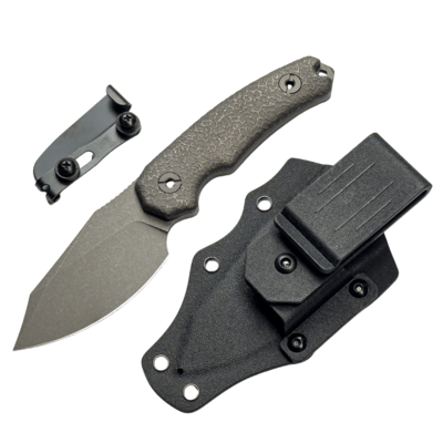 Kunwu STIFFY D. KNFS Limited Edition 50pcs VANADIS 4 Stonewashed + Honeydew Titanium Stonewashed - KNIFESTOCK