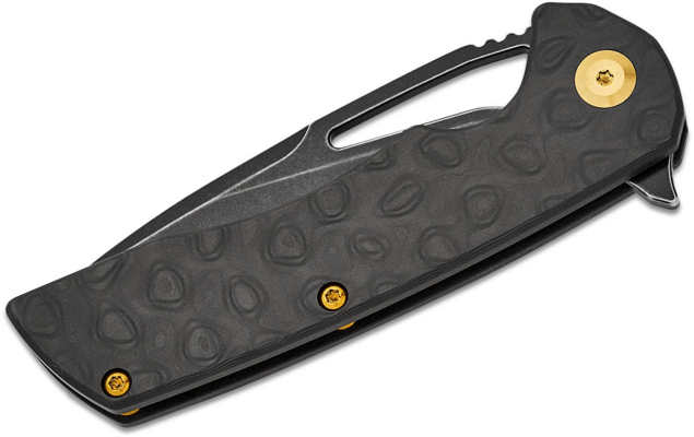 Kansept Kryo Black Stonewashed CPM S35VN Black Rose Pattern Carbon Fiber K1001M1 - KNIFESTOCK