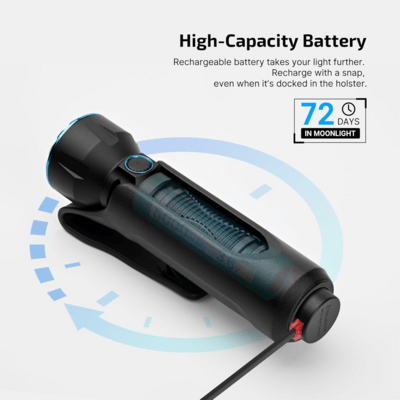 Olight 3.6V 5000mAh 21700 Rechargeable Lithium-ion Battery Javelot(Matte Black) - KNIFESTOCK