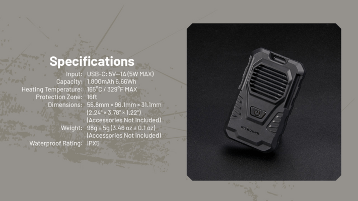 Nitecore Repelent proti komárom EMR06 TAC - KNIFESTOCK