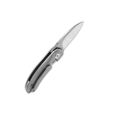 QSP Knife Hamster, Satin CPM S35VN Blade, Gray Titanium Handle QS138-A - KNIFESTOCK