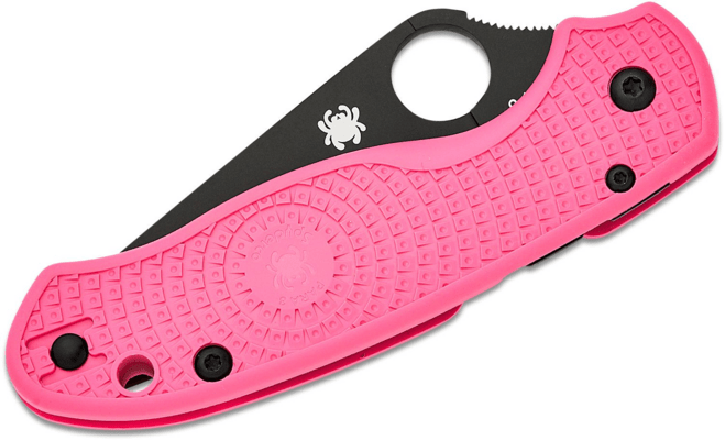 Spyderco Para 3 Pink Lightweight Black Blade Living Beyond Breast Cancer Reveal 14 C223PPNBK - KNIFESTOCK