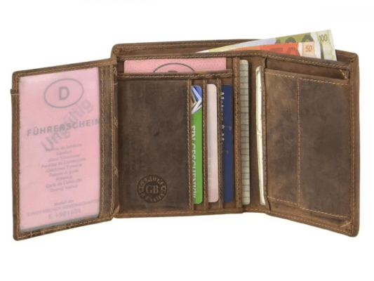 GreenBurry Vintage RFID combination wallet 2 pieces. brown leather 1701-RFID-25 - KNIFESTOCK