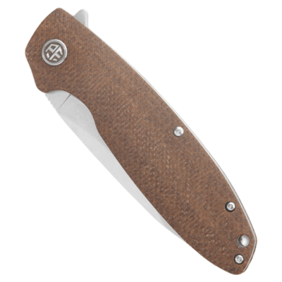 Petrified Fish PFB01 Terra Stonewashed D2 Brown Micarta PFB01BRW - KNIFESTOCK