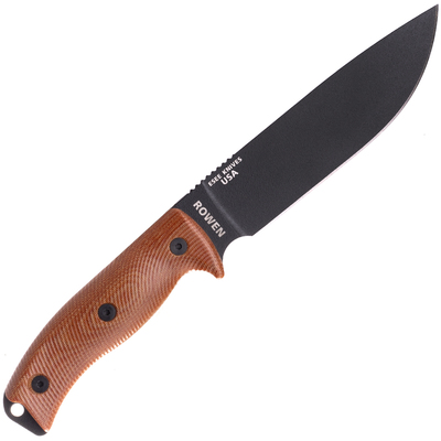 ESEE Knives 6PB-011 Model 6 Black Blade 3D Natural Canvas Micarta  black sheath + clip plate - KNIFESTOCK