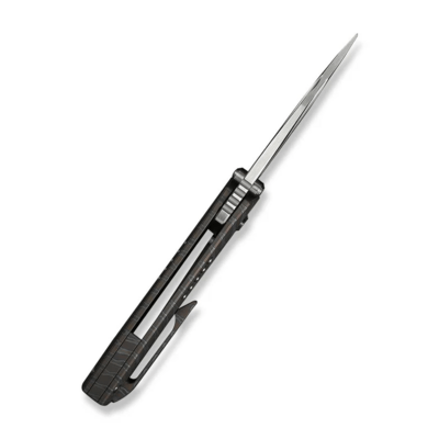 WE Knife Micro Trogon Tiger Stripe Pattern Flamed Titanium HandleSatin Finished Bohler M390 Blade - KNIFESTOCK