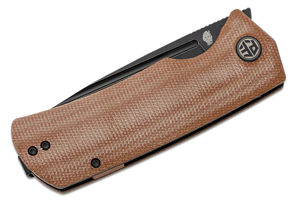 Petrified Fish PFP01T Beluga Black Stonewash K110 Brown Micarta PFP01TKMDW - KNIFESTOCK