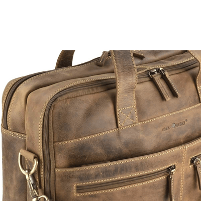 GreenBurry Vintage Leather Briefcase Antique brown 43x34cm - KNIFESTOCK