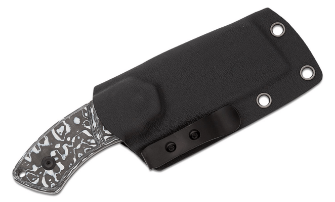 Kansept Korvid S Stonewashed CPM S35VN Black &amp; White Carbon Fiber + Kydex Sheath G2030A5 - KNIFESTOCK