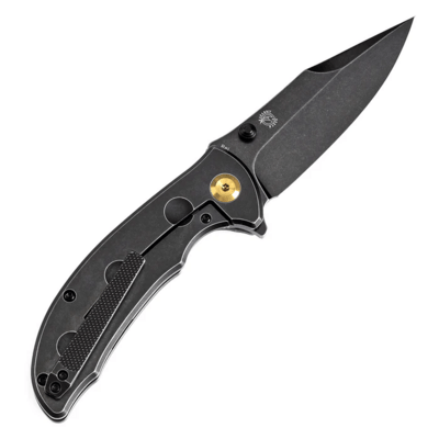 KANSEPT Rei Black Stonewashed CPM-20CV Black Stonewashed Titanium Handles K1061A1 - KNIFESTOCK