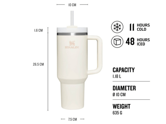 Stanley The Quencher H2.O FlowState™ Tumbler 1.18L / 40oz Cream Tonal 10-10824-453 - KNIFESTOCK