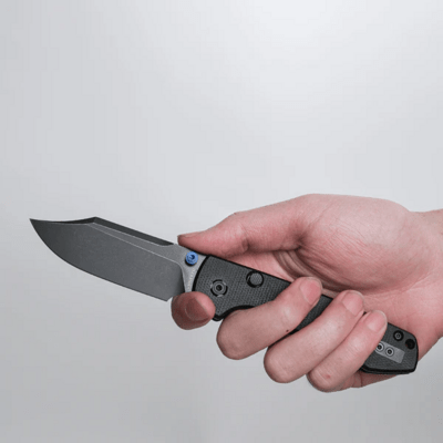 Vosteed Raccoon(TLL&amp;Bowie Blade) 14C28N Black Stonewash Black Micarta A2910 - KNIFESTOCK