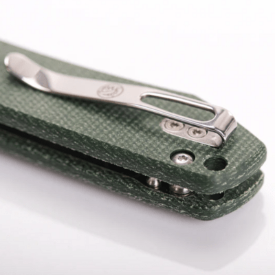 Vosteed Raccoon(TLL&amp;Bowie Blade) 14C28N Stonewash Green Micarta A2911 - KNIFESTOCK
