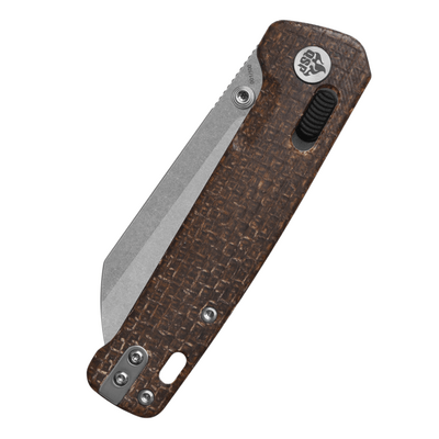QSP Penguin Glyde KNFS Exclusive, Stonewash 14C28N, Brown Micarta - KNIFESTOCK