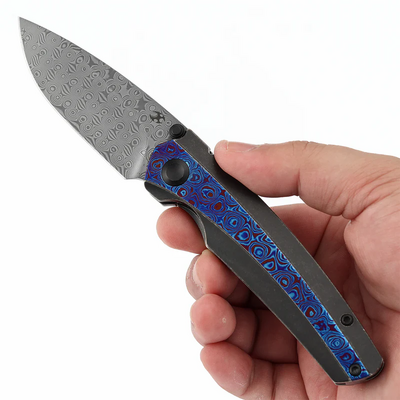 Kansept Raven Damascus,Blackwash Ti,Timascus K2109A4 - KNIFESTOCK