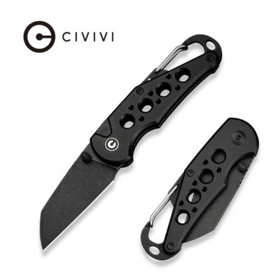 CIVIVI Black Aluminum HandleWith S/S Carabiner And Bottle OpenerBlack Stonewas - KNIFESTOCK