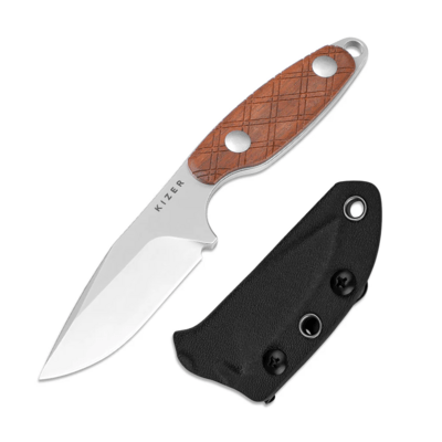 Kizer / Muskrat Derek Sharon S35VN Mkuruti Wood 1064A2 - KNIFESTOCK