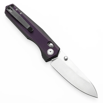 TENABLE KNIVES Beaver Stonewashed Nitro-V 0.125&#039;&#039;/3.2mm Purple and Black G10 T1105V1 - KNIFESTOCK