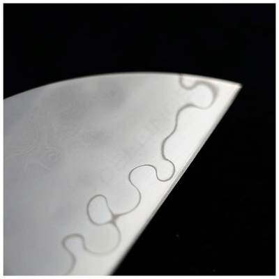 Dellinger Folding Santoku Knife 140 mm Dellinger Olive Guillotine AUS-10 Sanmai - KNIFESTOCK