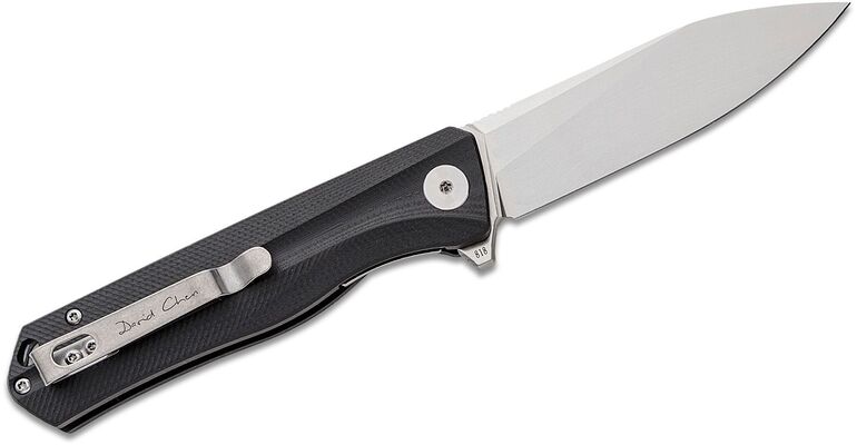 Petrified Fish PF818 Forward Satin D2 Black G10 PF818DS - KNIFESTOCK