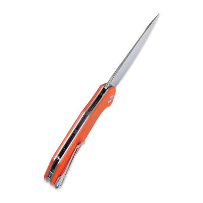 KUBEY Nova Liner Lock Flipper Folding Pocket Knife Orange G10 Handle KU117H - KNIFESTOCK