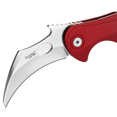 LionSteel L.E.One Mid - Stone Washed M390 Red Aluminum Handle - KNIFESTOCK