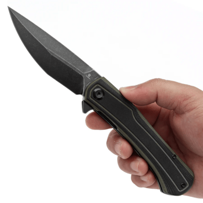 Tenable Knives Kratos Blackwash Nitro-V Black &amp; Green G10 - KNIFESTOCK