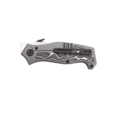 DC BLADES VENDETTA Stonewashed, Silver Foil, Carbon Fiber Inlay - KNIFESTOCK