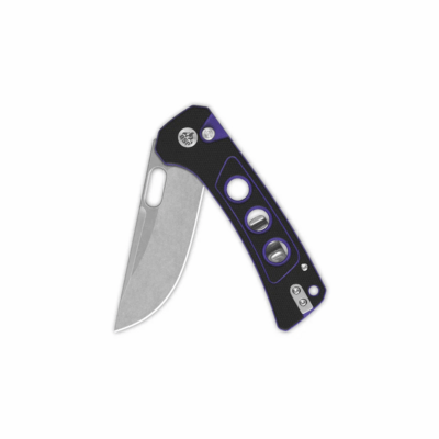 QSP Knife Unicorn 14C28N, stonewashed Black/Purple G10 QS156-B1 - KNIFESTOCK