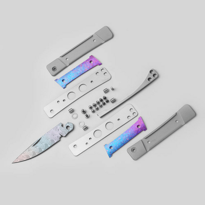 Kizer Little Grand Rainb.DAM Crystallized Titanium - KNIFESTOCK