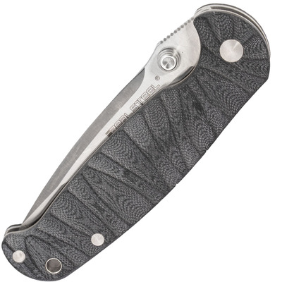 Real Steel H6 canelat negru, satin 7785 - KNIFESTOCK