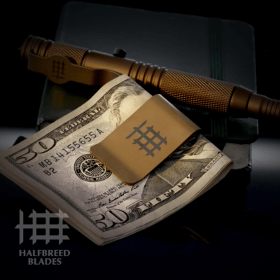 Halfbreed Blades Cash Card Clip CCC-01 BRZ - Titanium - KNIFESTOCK
